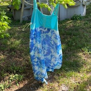 Blue and white tie dye church or sun dress